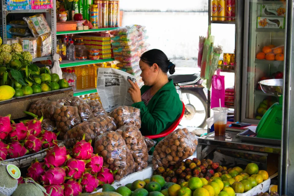 Rau củ tươi trong sọt